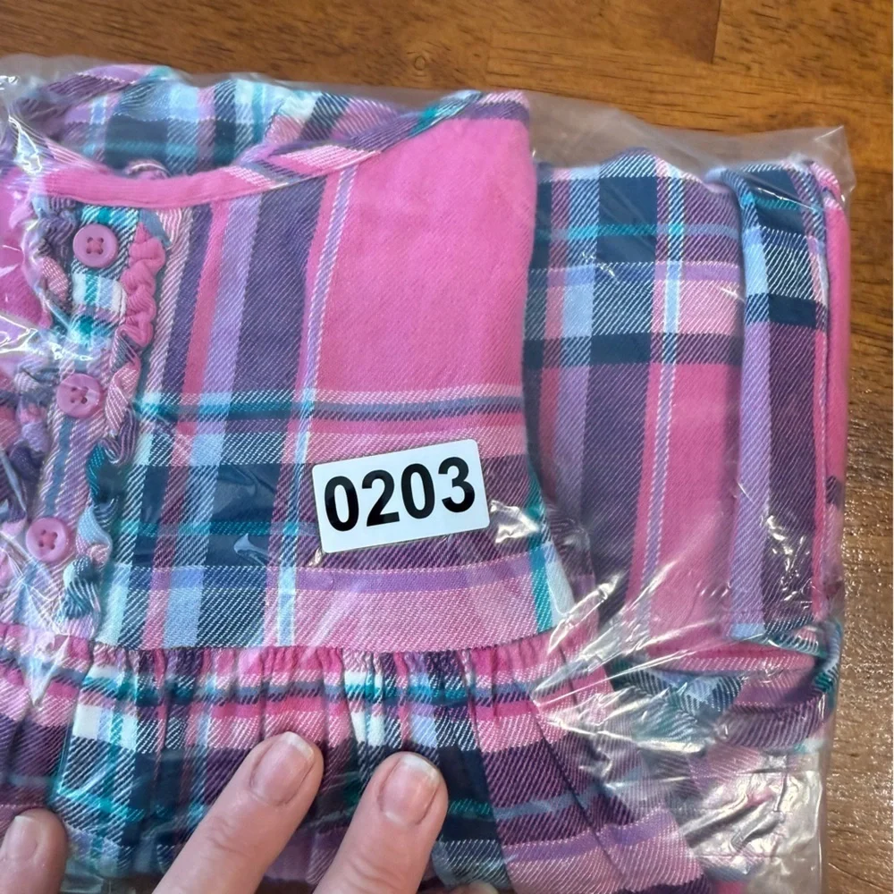 GAP Pink Navy Plaid Dress flannel size 4
